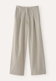 Bundfaltenhose, Warmes Grau, webstill