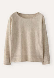 Pullover mit Dolman-&Auml;rmeln, Natur meliert, webstill