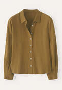 Bluse mit geschwungenen &Auml;rmeln, Bronzegr&uuml;n, webstill