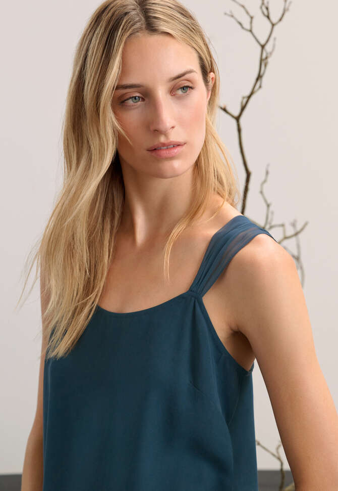 Camisole mit Chiffontr&auml;gern, Dunkles Aquamarin, completeTheLook