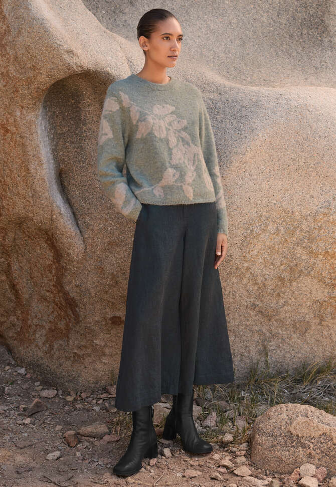 Intarsien-Pullover, Frostiger Lavendel, completeTheLook