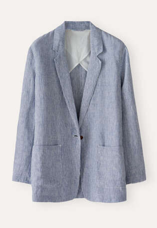 Lange Jacke, Navyblau/Wei&szlig;, webstill