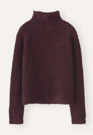 Pullover mit Trichterkragen, Weinrot, webstill