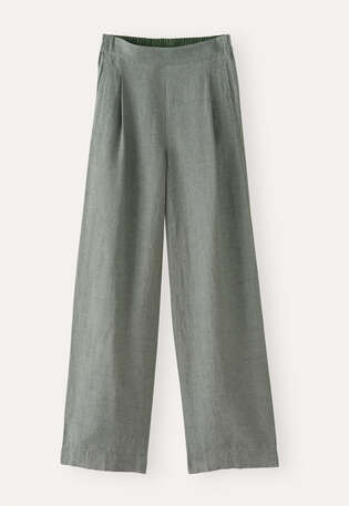 Hose mit glatter Front, Dunkles Lorbeer, webstill