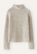 Pullover mit Trichterkragen, Naturgrau, webstill