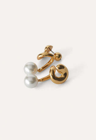 Twist-Ohrringe, Gold, webstill