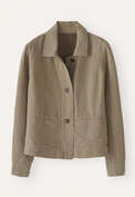 Kastige Jacke, Taupe, webstill