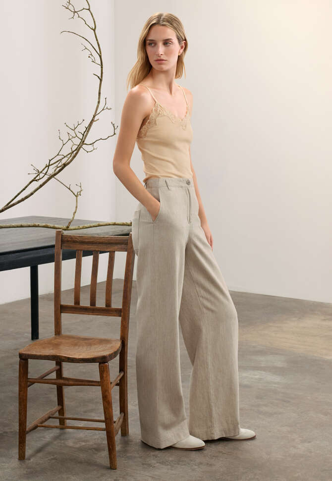 Tr&auml;ger-Top mit Spitzenbesatz, Creme, completeTheLook