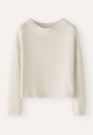 Pullover mit Dolman-&Auml;rmeln, Creme, webstill