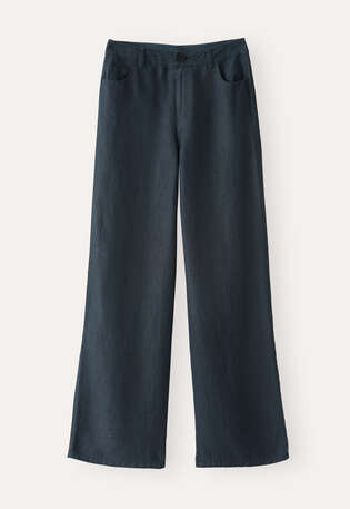 Weitbeinige Jeans, Mitternacht, webstill