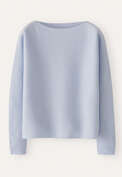 Kastiger Pullover, Gefrostetes Blau, webstill