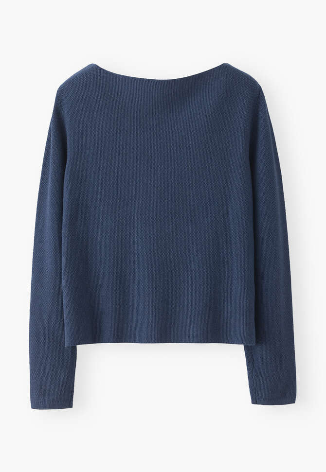 Pullover mit U-Boot-Ausschnitt, Dunkelblau, completeTheLook