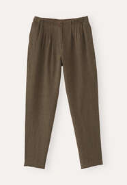 Schmal zulaufende Hose, Khaki-Schwarz, webstill