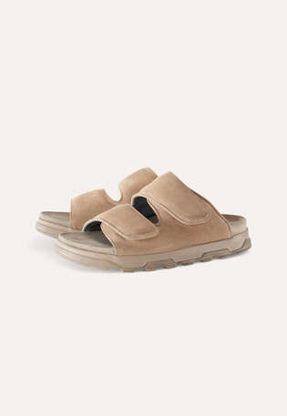 Sandale mit Klettriemen, Taupe, webstill