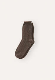 Gerippte Socken, Dunkelbraun, webstill