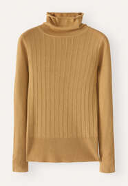 Gerippter Pullover, Honiggelb, webstill