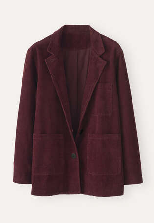 Jacke mit aufgesetzten Taschen, Zwetschge, webstill