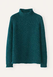 Pullover mit Zopfmuster, Dunkelt&uuml;rkis, webstill