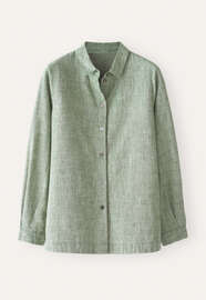 Overshirt mit geschwungenem Saum, Zartes Oliv, webstill