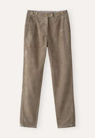 Hose mit schmal zulaufendem Bein, Nerzbraun, webstill