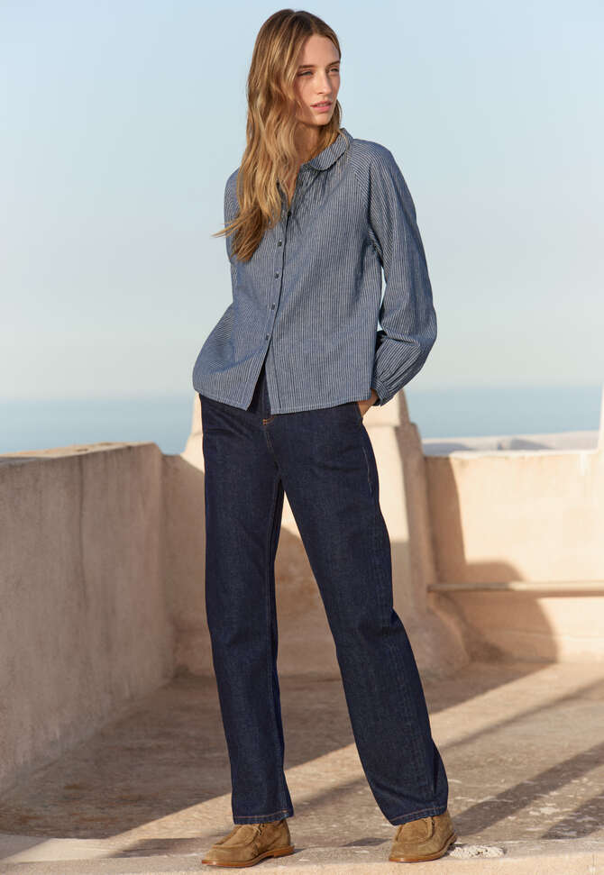 Gestreifte Bluse, Navyblau/Wei&szlig;, completeTheLook