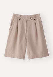 Shorts mit Faltenfront, Nerz, webstill