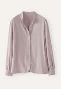 Bluse mit Trichterkragen, Orchidee/Rosa, webstill