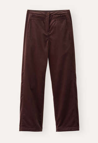 Hose mit geradem Bein, Portwein, webstill