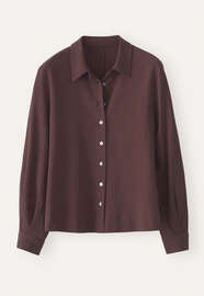 Bluse mit geschwungenen &Auml;rmeln, Portwein, webstill