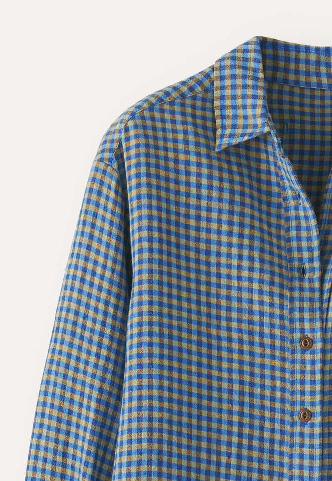 Bluse mit Vichy-Karo, Blau/Gold, completeTheLook