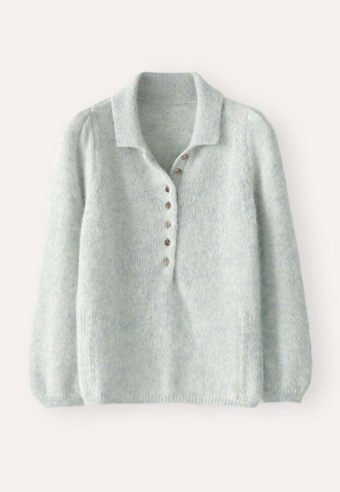 Pullover mit Kragen, Blasses Aqua, completeTheLook