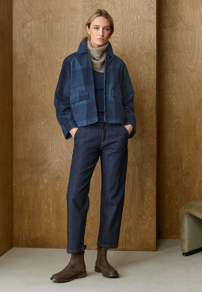 Karierte Cordjacke, Dunkles Indigo, completeTheLook