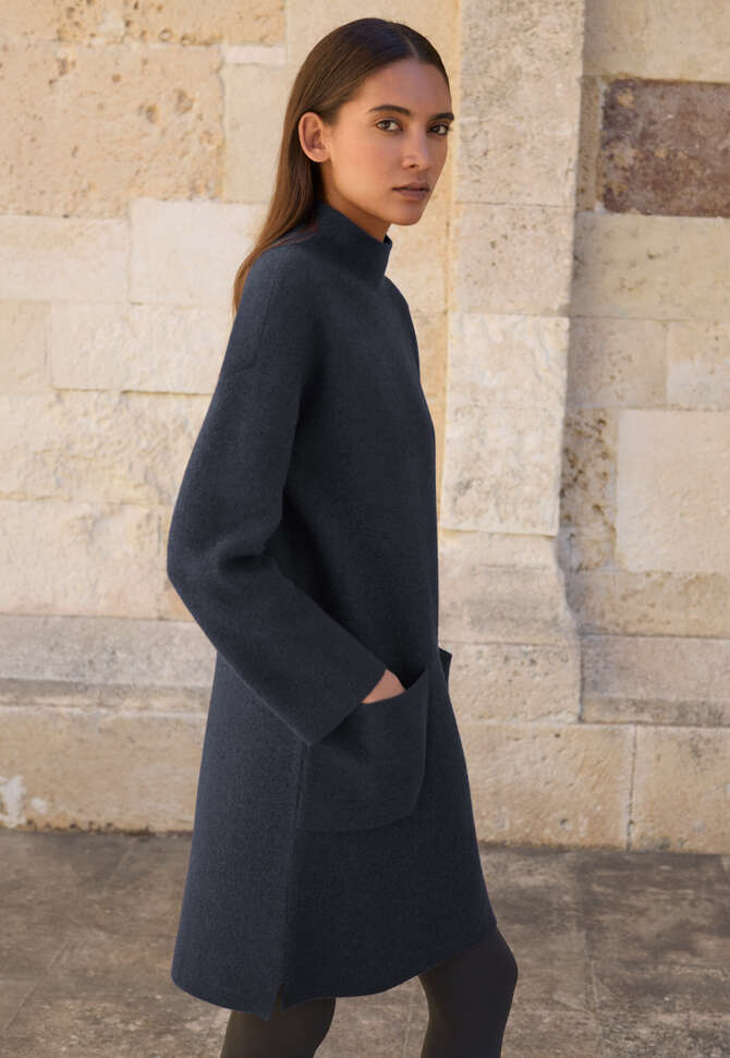 Kleid mit aufgesetzten Taschen, Blauschwarz, completeTheLook