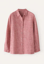 Overshirt mit geschwungenem Saum, Karmesinrosa, webstill