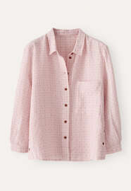 Bluse mit eingewebtem Kreuzmuster, Zartes Rosa, webstill