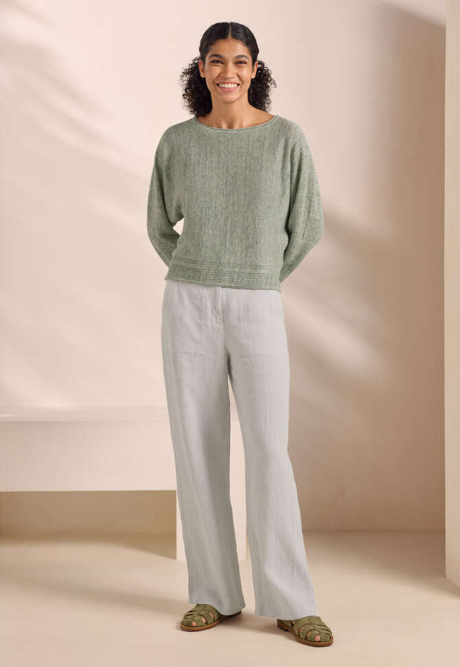 Hose mit geradem Bein, Eisgrau, completeTheLook