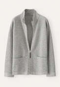 Rei&szlig;verschluss-Strickjacke, Monochrom, webstill