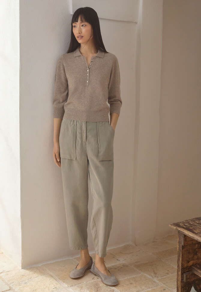 Pullover mit Kragen, Braun/Rehbraun, completeTheLook