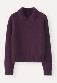 Pullover mit Kragen, Brombeere, webstill