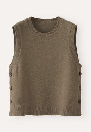&Auml;rmelloser Pullover, Khaki, webstill