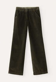 Hose mit weitem Bein, Khakibraun, webstill