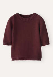 Kurz&auml;rmeliger Pullover, Maronenrosa, webstill