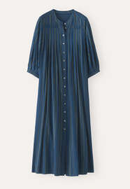 Gestreiftes Maxikleid, Dunkles Petrol, webstill