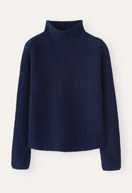 Pullover mit Trichterkragen, Tinte, webstill