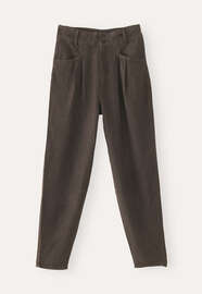 Schmal zulaufende Hose, Schokolade, webstill
