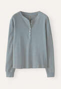 Gestreiftes Henley-Top, Blau/Stein, webstill