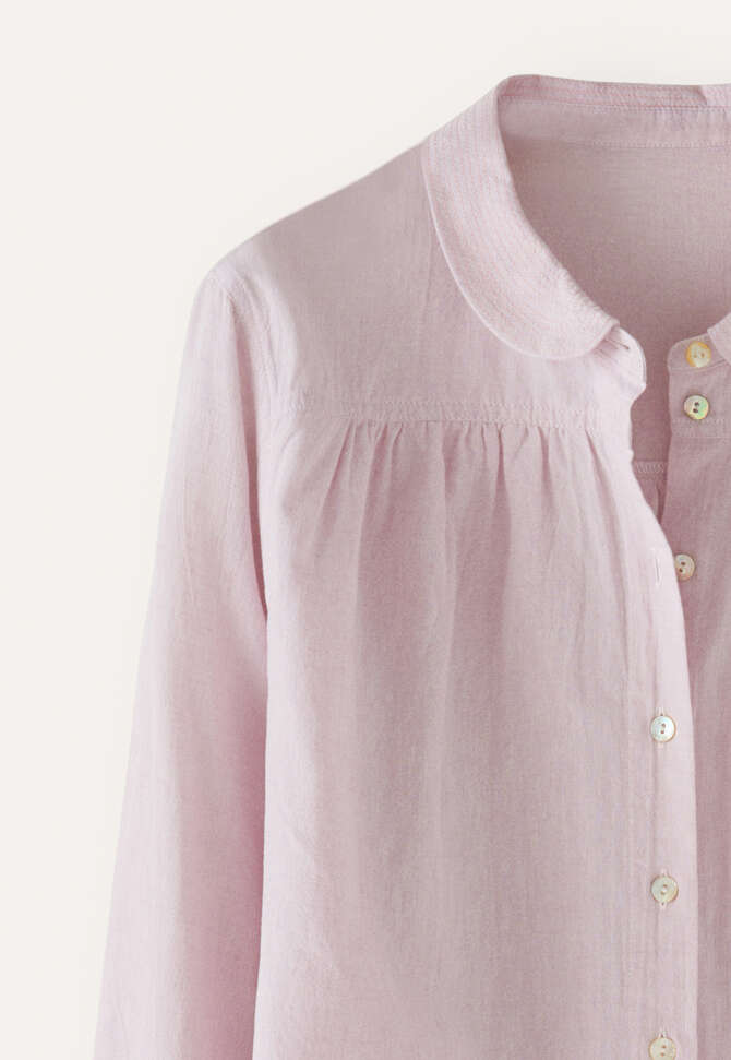 Bluse mit rundem Kragen, Blasses Lavendel, completeTheLook