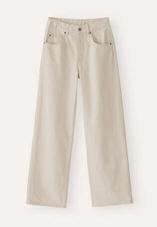 Jeans mit geradem Bein, Pergament, webstill