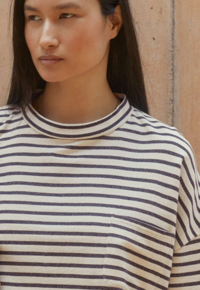 Gestreiftes Top, Navyblau/Creme, completeTheLook