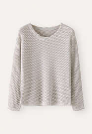 Gerippter Pullover, Eisgrau, webstill